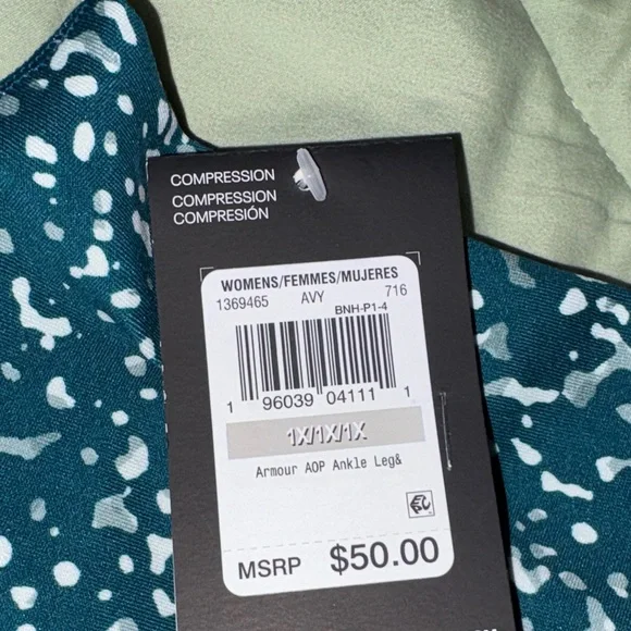 Under Armour Teal and White Speckled Performance Jeggings - Picture 7 of 9